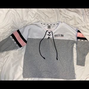 Warm drawstring pullover sweater